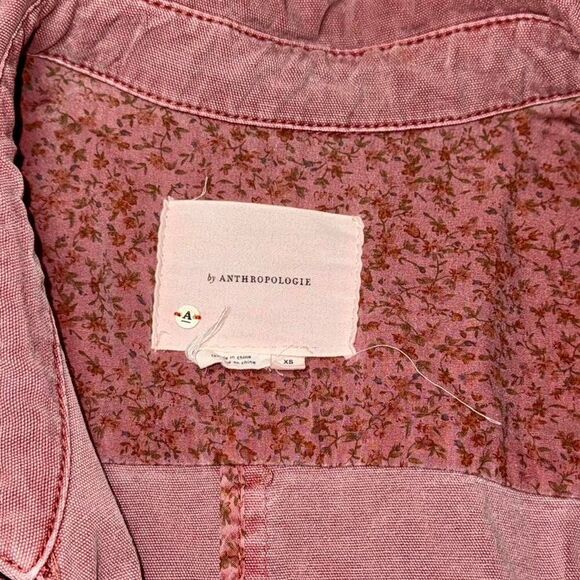 Anthropologie Pink Mauve "Letty Relaxed Moto Parka" Lightweight Utility Jacket - Picture 7 of 10